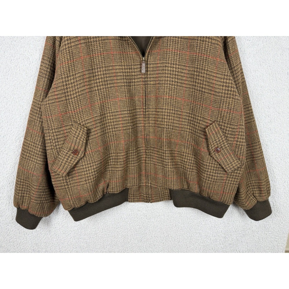 ORVIS Weatherbreaker Men's Wool Plaid Glen Bomber‎ Jacket Size 2XL Full Zip - Picture 5 of 8